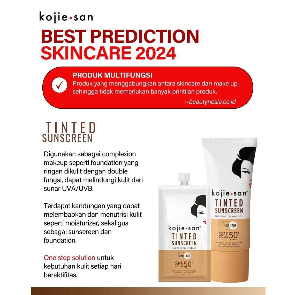 kojie.san Tinted Sunscreen SPF50+ PA+++ 7.5g - Gambar 2
