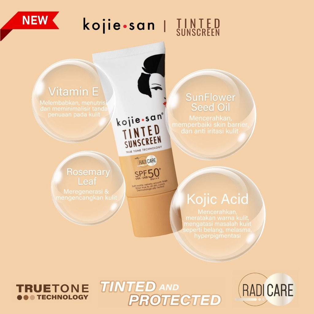 kojie.san Tinted Sunscreen SPF50+ PA+++ 7.5g - Gambar 3